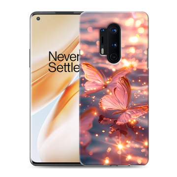 Силиконовый чехол на OnePlus 8 Pro с принтом бабочки розовые
