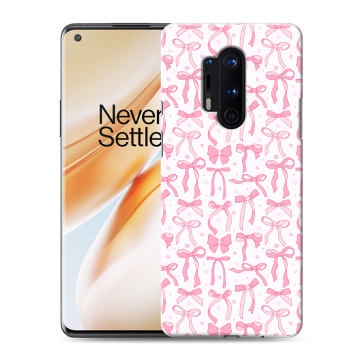 Силиконовый чехол на OnePlus 8 Pro с принтом Розовые бантики Силиконовый чехол на OnePlus 8 Pro с принтом Розовые бантики