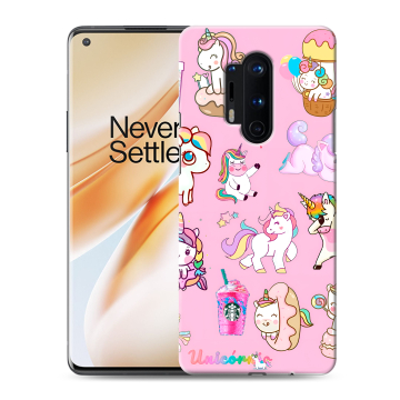 Силиконовый чехол на OnePlus 8 Pro с принтом розовые единороги