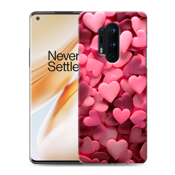 Силиконовый чехол на OnePlus 8 Pro с принтом розовые сердечки Силиконовый чехол на OnePlus 8 Pro с принтом розовые сердечки