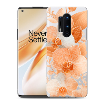 Силиконовый чехол на OnePlus 8 Pro с принтом Бежевые цветы Силиконовый чехол на OnePlus 8 Pro с принтом Бежевые цветы