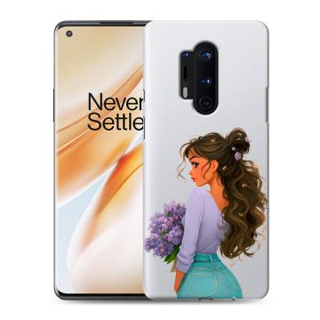 Силиконовый чехол на OnePlus 8 Pro с принтом девушка цветы Силиконовый чехол на OnePlus 8 Pro с принтом девушка цветы
