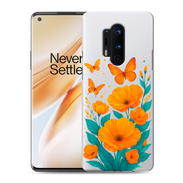 Силиконовый чехол на OnePlus 8 Pro с принтом цветы бабочки Силиконовый чехол на OnePlus 8 Pro с принтом цветы бабочки