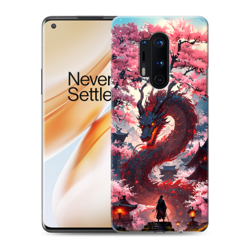 Силиконовый чехол на OnePlus 8 Pro с принтом Дракон Японский