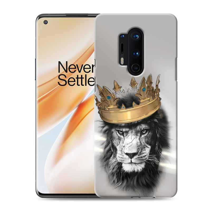 Силиконовый чехол на OnePlus 8 Pro с принтом Лев с короной Силиконовый чехол на OnePlus 8 Pro с принтом Лев с короной