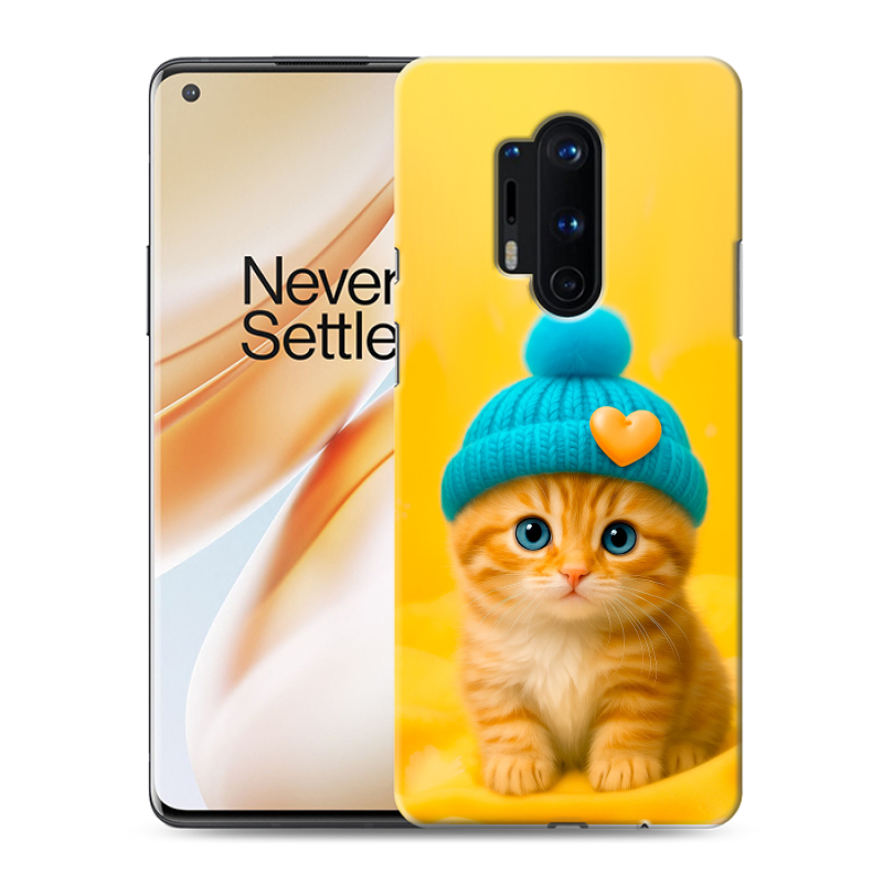 Силиконовый противоударный чехол на OnePlus 8 Pro с принтом Котенок в шапке Силиконовый противоударный чехол на OnePlus 8 Pro с принтом Котенок в шапке
