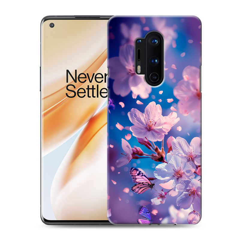 Силиконовый противоударный чехол на OnePlus 8 Pro с принтом цветы бабочки Силиконовый противоударный чехол на OnePlus 8 Pro с принтом цветы бабочки