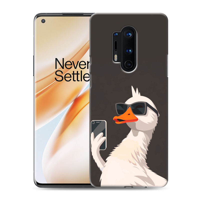 Силиконовый чехол на OnePlus 8 Pro с принтом утка в очках Силиконовый чехол на OnePlus 8 Pro с принтом утка в очках