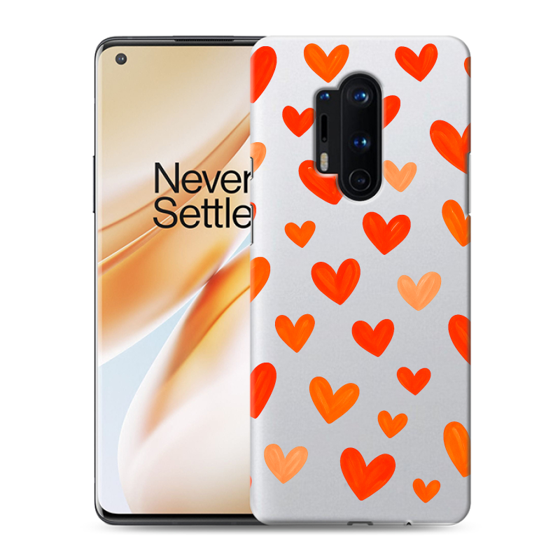 Силиконовый противоударный чехол на OnePlus 8 Pro с принтом Сердечки Силиконовый противоударный чехол на OnePlus 8 Pro с принтом Сердечки