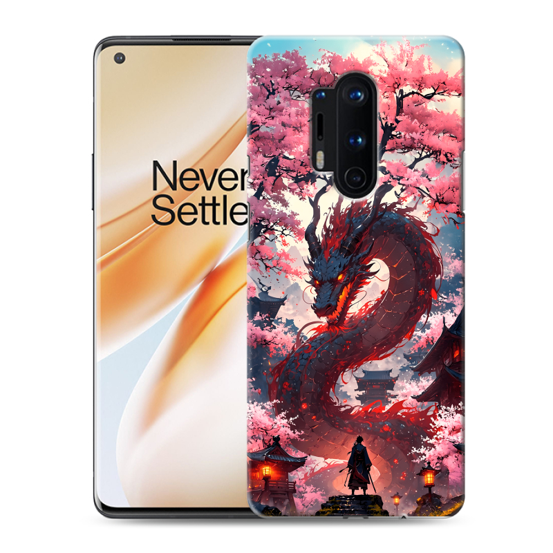 Силиконовый противоударный чехол на OnePlus 8 Pro с принтом Дракон Японский Силиконовый противоударный чехол на OnePlus 8 Pro с принтом Дракон Японский
