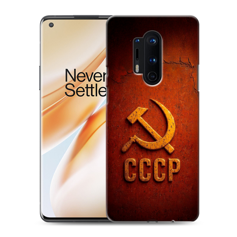 Силиконовый чехол на OnePlus 8 Pro с принтом Флаг Герб СССР Силиконовый чехол на OnePlus 8 Pro с принтом Флаг Герб СССР