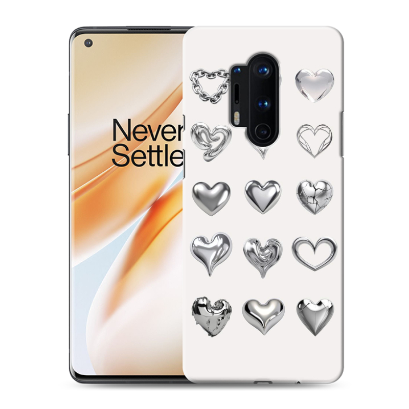 Силиконовый чехол на OnePlus 8 Pro с принтом Y2K сердечки Силиконовый чехол на OnePlus 8 Pro с принтом Y2K сердечки