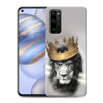 Силиконовый противоударный чехол на Huawei Honor 30 с принтом Лев с короной Силиконовый противоударный чехол на Huawei Honor 30 с принтом Лев с короной
