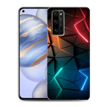 Силиконовый противоударный чехол на Huawei Honor 30 с принтом Абстракция неон Силиконовый противоударный чехол на Huawei Honor 30 с принтом Абстракция неон