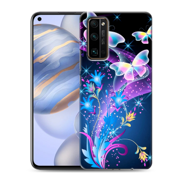 Силиконовый противоударный чехол на Huawei Honor 30 с принтом Бабочки Силиконовый противоударный чехол на Huawei Honor 30 с принтом Бабочки