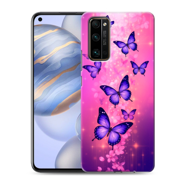 Силиконовый противоударный чехол на Huawei Honor 30 с принтом Бабочки Силиконовый противоударный чехол на Huawei Honor 30 с принтом Бабочки