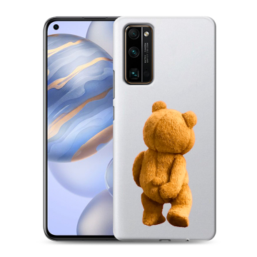 Силиконовый противоударный чехол на Huawei Honor 30 с принтом Медведь Силиконовый противоударный чехол на Huawei Honor 30 с принтом Медведь