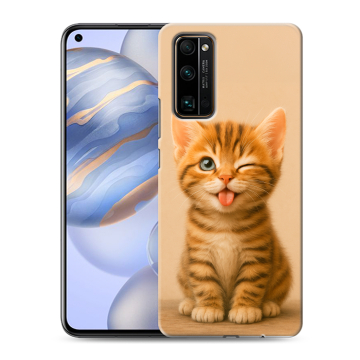 Силиконовый противоударный чехол на Huawei Honor 30 с принтом котенок Силиконовый противоударный чехол на Huawei Honor 30 с принтом котенок