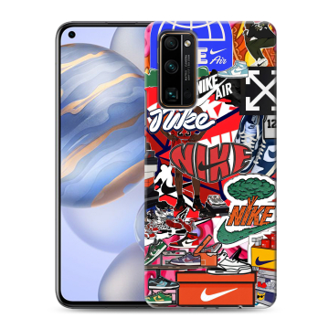 Силиконовый противоударный чехол на Huawei Honor 30 с принтом Найк Nike яркий Силиконовый противоударный чехол на Huawei Honor 30 с принтом Найк Nike яркий