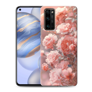 Силиконовый противоударный чехол на Huawei Honor 30 с принтом Розовые розы Силиконовый противоударный чехол на Huawei Honor 30 с принтом Розовые розы