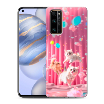 Силиконовый противоударный чехол на Huawei Honor 30 с принтом милые котики