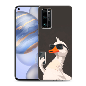 Силиконовый противоударный чехол на Huawei Honor 30 с принтом утка в очках Силиконовый противоударный чехол на Huawei Honor 30 с принтом утка в очках