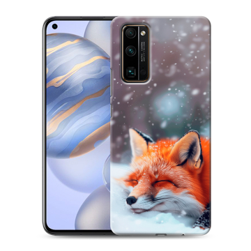 Силиконовый противоударный чехол на Huawei Honor 30 с принтом лиса Силиконовый противоударный чехол на Huawei Honor 30 с принтом лиса