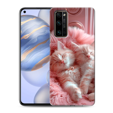 Силиконовый противоударный чехол на Huawei Honor 30 с принтом котята котики Силиконовый противоударный чехол на Huawei Honor 30 с принтом котята котики