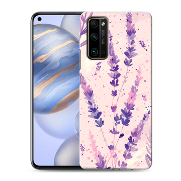 Силиконовый противоударный чехол на Huawei Honor 30 с принтом цветы лаванда Силиконовый противоударный чехол на Huawei Honor 30 с принтом цветы лаванда