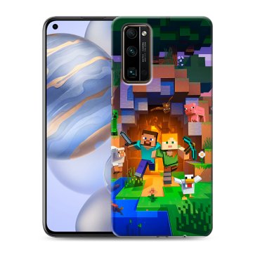 Силиконовый противоударный чехол на Huawei Honor 30 с принтом Майнкрафт Minecraft Силиконовый противоударный чехол на Huawei Honor 30 с принтом Майнкрафт Minecraft