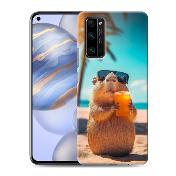 Силиконовый противоударный чехол на Huawei Honor 30 с принтом Капибара