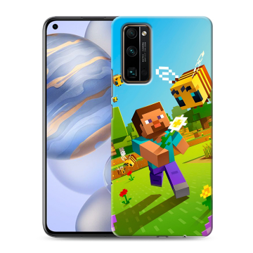 Силиконовый противоударный чехол на Huawei Honor 30 с принтом Майнкрафт Minecraft