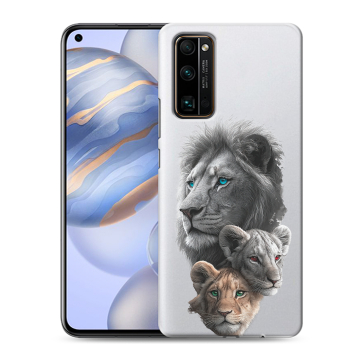 Силиконовый противоударный чехол на Huawei Honor 30 с принтом Львы