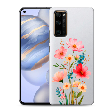 Силиконовый противоударный чехол на Huawei Honor 30 с принтом Цветы