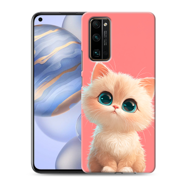 Силиконовый противоударный чехол на Huawei Honor 30 с принтом Розовый котенок