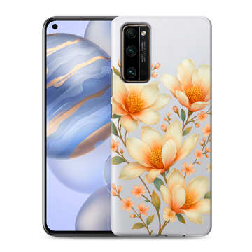 Силиконовый противоударный чехол на Huawei Honor 30 с принтом Цветы
