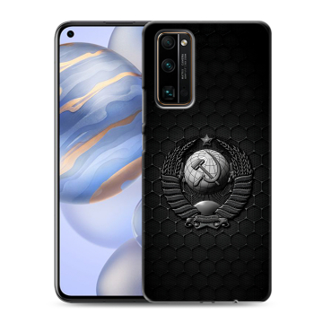 Силиконовый противоударный чехол на Huawei Honor 30 с принтом Герб Флаг СССР