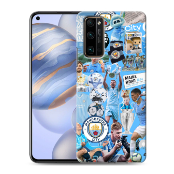 Силиконовый противоударный чехол на Huawei Honor 30 с принтом Man City Манчестер Сити