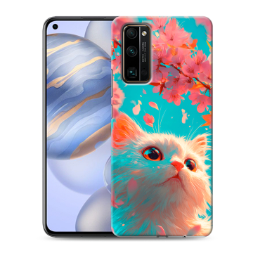 Силиконовый противоударный чехол на Huawei Honor 30 с принтом Красивый кот
