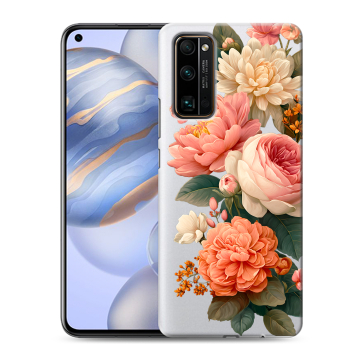 Силиконовый противоударный чехол на Huawei Honor 30 с принтом цветы