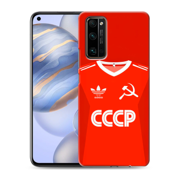 Силиконовый противоударный чехол на Huawei Honor 30 с принтом Флаг Герб СССР