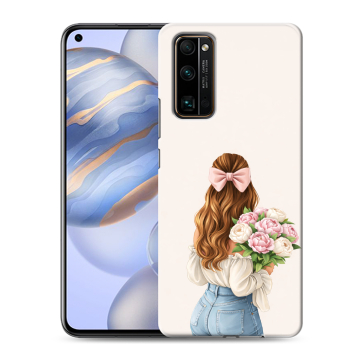 Силиконовый противоударный чехол на Huawei Honor 30 с принтом женский Силиконовый противоударный чехол на Huawei Honor 30 с принтом женский