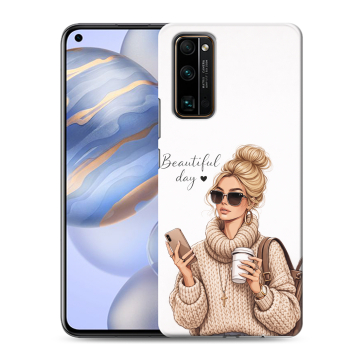 Силиконовый противоударный чехол на Huawei Honor 30 с принтом женский Силиконовый противоударный чехол на Huawei Honor 30 с принтом женский