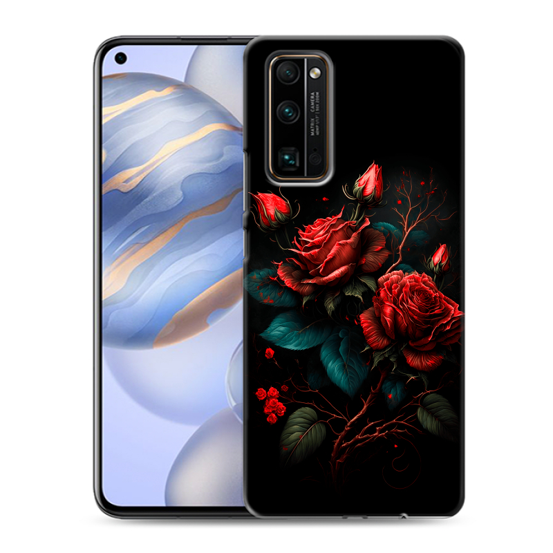 Пластиковый чехол на Huawei Honor 30 с принтом Розы красные Пластиковый чехол на Huawei Honor 30 с принтом Розы красные