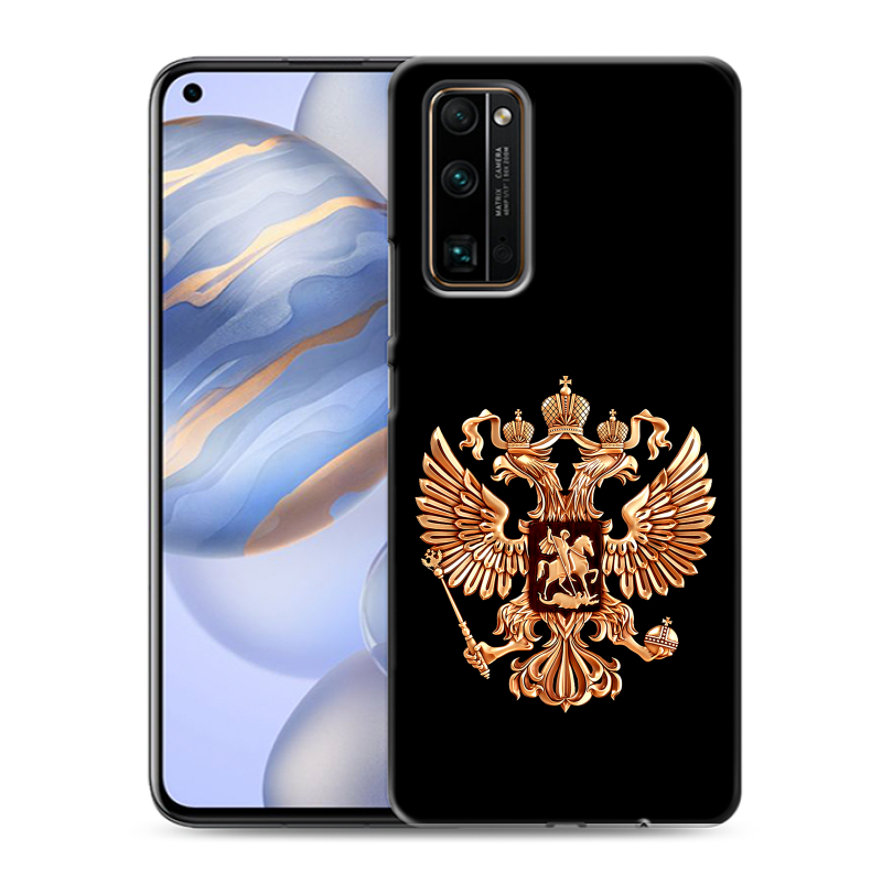 Пластиковый чехол на Huawei Honor 30 с принтом Герб России золотой Пластиковый чехол на Huawei Honor 30 с принтом Герб России золотой