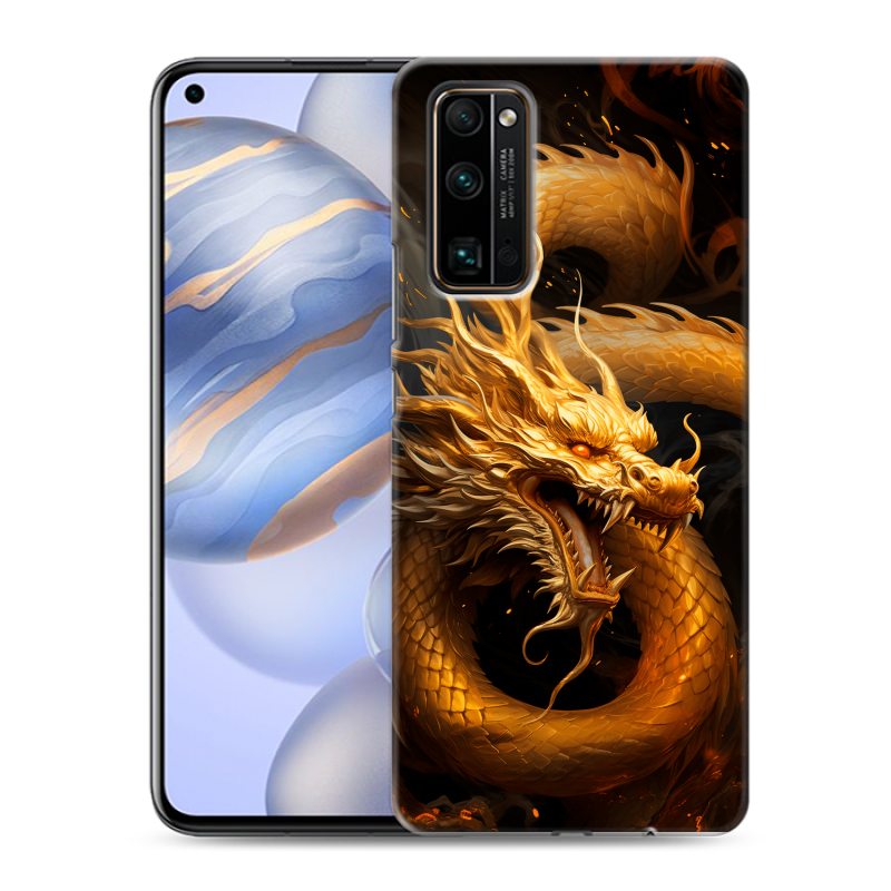 Пластиковый чехол на Huawei Honor 30 с принтом Золотой дракон Пластиковый чехол на Huawei Honor 30 с принтом Золотой дракон