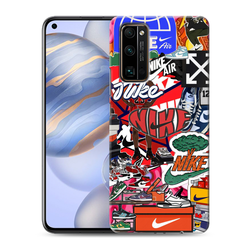 Пластиковый чехол на Huawei Honor 30 с принтом Найк Nike яркий Пластиковый чехол на Huawei Honor 30 с принтом Найк Nike яркий