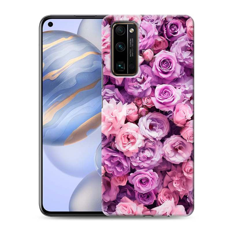 Пластиковый чехол на Huawei Honor 30 с принтом лавандовые розы Пластиковый чехол на Huawei Honor 30 с принтом лавандовые розы