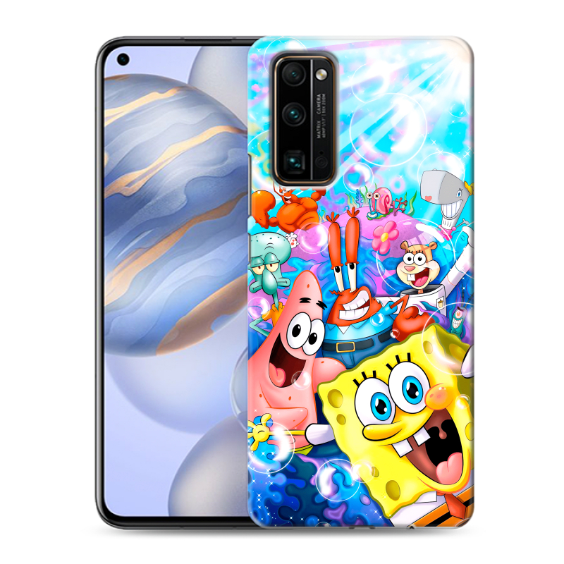 Силиконовый противоударный чехол на Huawei Honor 30 с принтом спанчбоб спанч боб Силиконовый противоударный чехол на Huawei Honor 30 с принтом спанчбоб спанч боб