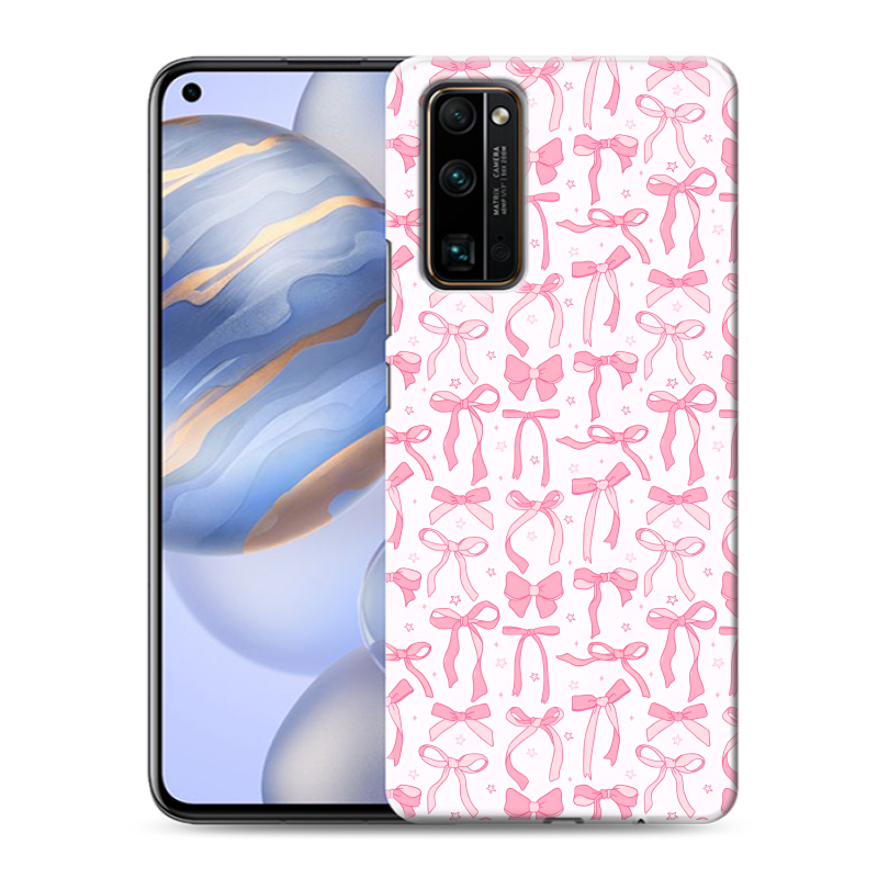Пластиковый чехол на Huawei Honor 30 с принтом Розовые бантики Пластиковый чехол на Huawei Honor 30 с принтом Розовые бантики